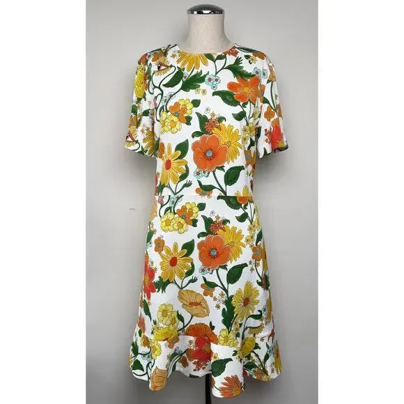 Stella McCartney Floral Mini Dress Sustainable Viscose Sz 44 NWT Spring Summer - Picture 2 of 16